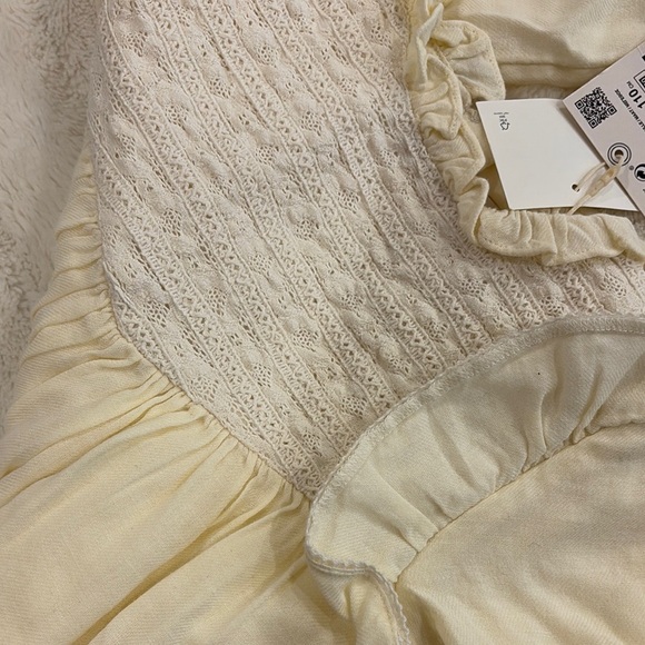 Zara Cream Smocked Sundress with Bishop Sleeves size 4-5 years - Picture 10 of 11